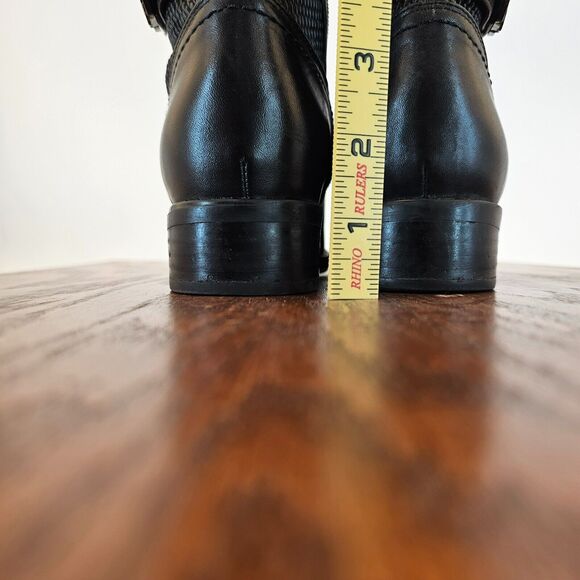 Blondo Enya Waterproof Black Leather Boots Women 6.5M Knee High, Full Zip - Picture 11 of 13